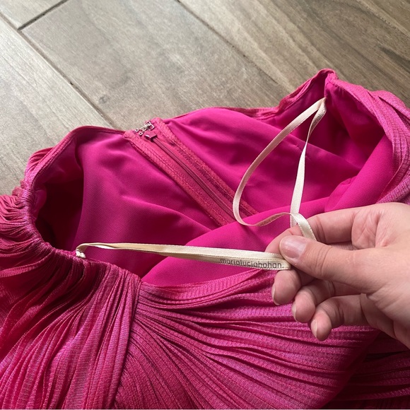 Maria Lucia Hohan Aquila pink pleated silk one shoulder long sleeve midi dress - Picture 8 of 16